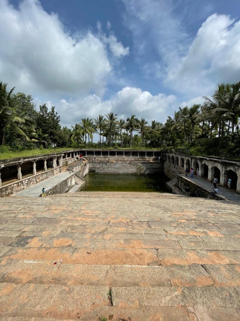ancient step well in the Ammapally temple grounds
